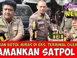 Ratusan Botol Miras di Warung Eks. Terminal Cilembang Diamankan Satpol PP