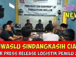 Panwaslu Sindangkasih Ciamis Menggelar Press Release Logistik Pemilu 2024