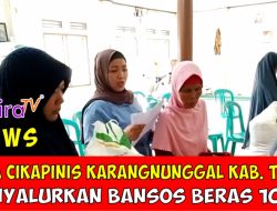 Desa Cikapinis Karangnunggal Kab. Tasik Menyalurkan Bansos Beras 10 Kg