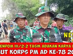 HUT Korps PM AD Ke-78, Subdenpom III/2-2 Tasikmalaya Adakan Karya Bakti Pengerasan Jalan Bersama Warga