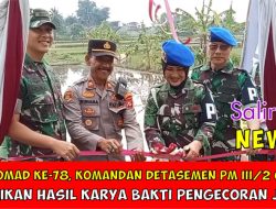 HUT POMAD ke-78, Komandan Detasemen PM III/2 Garut Resmikan Hasil Karya Bakti Pengecoran Jalan Fasilitas Umum di Tasikmalaya