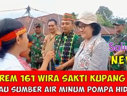 Kasrem 161 Wira Sakti Kupang NTT Tinjau Sumber Air Minum Pompa Hidram di Desa Popo Kabupaten Manggarai