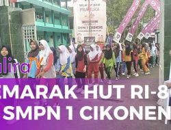 SMPN 1 Cikoneng Ciamis Gelar Jalan Sehat, Semarakkan HUT ke-80 RI dengan Penuh Kebersamaan